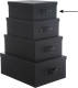 5five Opbergdoos/box - zwart - L28 x B22 x H11 cm - Stevig karton - Industrialbox - Opbergbox
