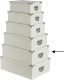 5five Opbergdoos/box - 2x - ivoor wit - L44 x B31 x H15 cm - Stevig karton - Crocobox - Opbergbox
