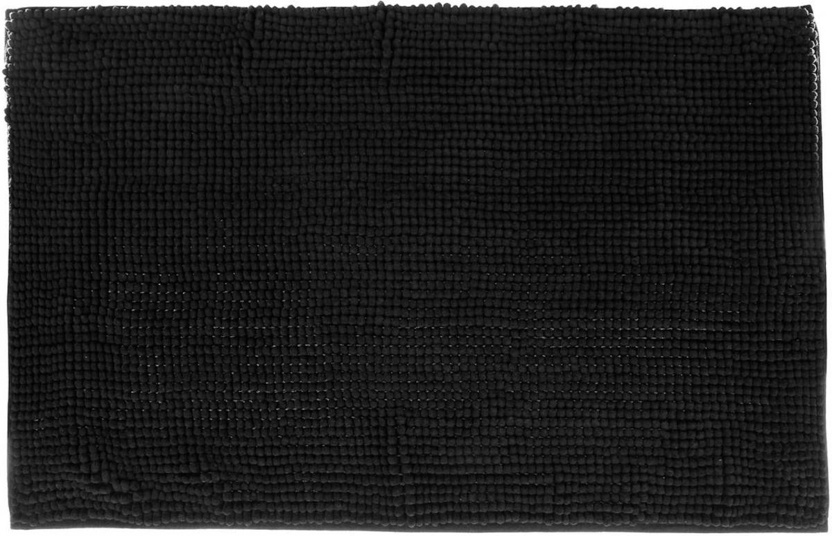 Atmosphera Badkamer kleedje/badmat voor de vloer - 50 x 80 cm - zwart - Badmatjes