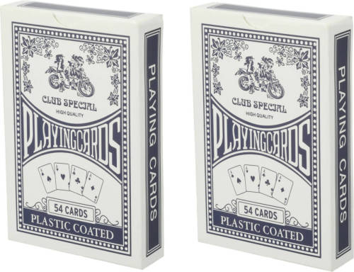 Cepewa Speelkaarten blauw 54 stuks - 4x - kaartspel - Poker - 6.5 x 9 cm - Kaartspel