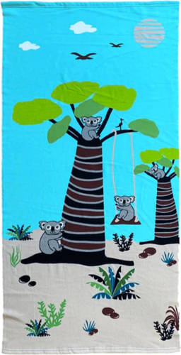 Le Comptoir Strand/badlaken voor kinderen - koala print - 70 x 140 cm - microvezel - Strandlakens