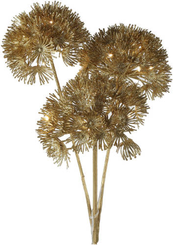 Countryfield kunsttak HeracleumA -met LED licht -goud - 80cm -kunststof - Kunstbloemen