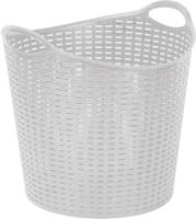 Forte Plastics Plasticforte Gevlochten wasmand/opbergmand - flexibel - ivoor wit - 27 liter - rond - kunststof - Wasmanden