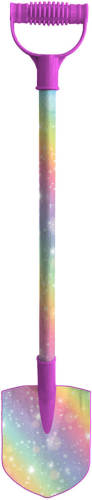 Summerplay Speelgoed schep - voor kinderen - punt - kunststof - regenboog kleuren - 76 cm - Speelgoedschepjes