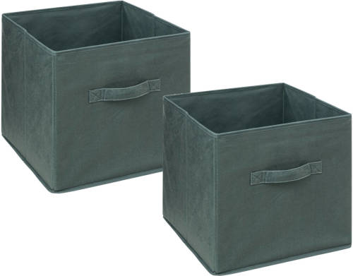 5five Opbergmand/kastmand - 4x - vakkenkast - 29 liter - groen - 31 x 31 x 31 cm - Opbergmanden