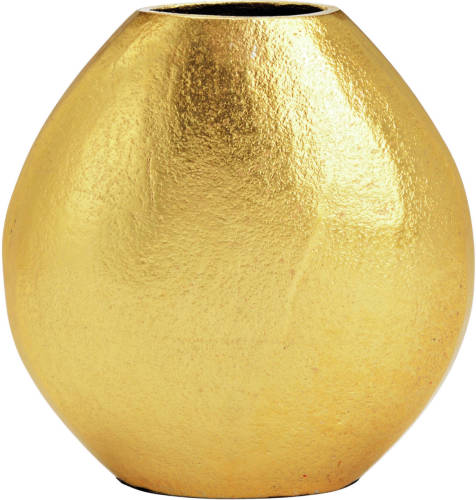 Cepewa Deco Metalen bloemenvaas - goud - Monaco de luxe - D16 x H16 cm - Vazen