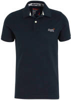 Superdry regular fit polo met logo donkerblauw