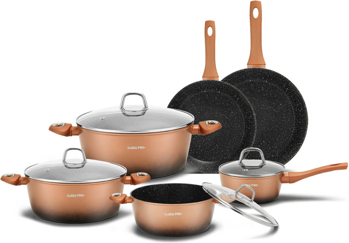 Swiss Pro+ 10-delige Pannenset Koper