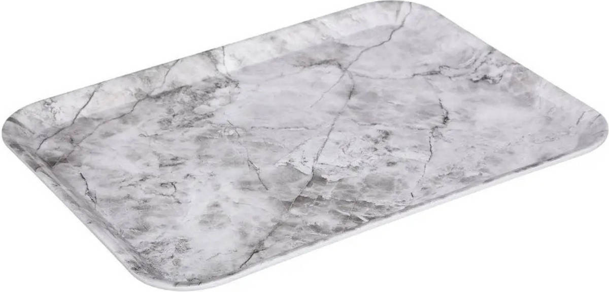 5five Dienblad/serveer tray Marble - Melamine - creme wit - 33 x 43 cm - Dienbladen
