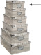 5five Opbergdoos/box - Houtprint licht - L28 x B19.5 x H11 cm - Stevig karton - Treebox - Opbergbox