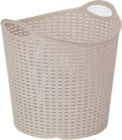 Forte Plastics Plasticforte Gevlochten wasmand/opbergmand - flexibel - beige - 27 liter - rond - kunststof - Wasmanden