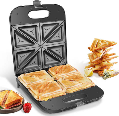 Aigostar Tosti-apparaat - Tosti-ijzer - Contactgrill - 1400w - zwart - Dylan 30ZGC