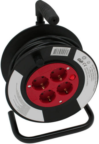 Benson Kabelhaspel/kabelbox - 15 meter snoer - 4x stopcontacten geaard - 2300 Watt/230V - kabelhaspels