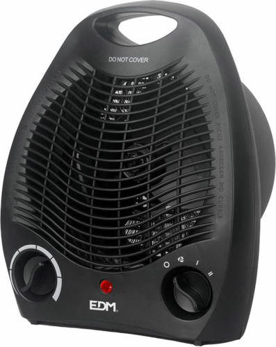 Draagbare elektrische mini-kachel EDM Zwart 1000 - 2000 W