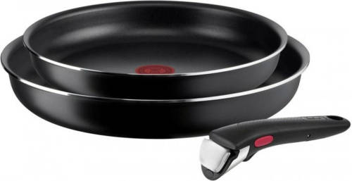 Tefal L1539143 Zwart Aluminium 3 Onderdelen 2 Stuks Ø 24 cm Ø 28 cm Pannenset