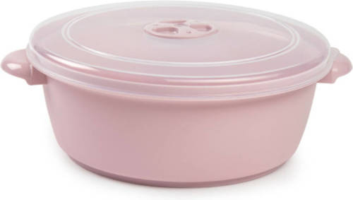 Forte Plastics Magnetronschaal met deksel/ventiel - 2 liter - roze - kunststof - BPA vrij - keukenhulpmiddelen - Magnetr