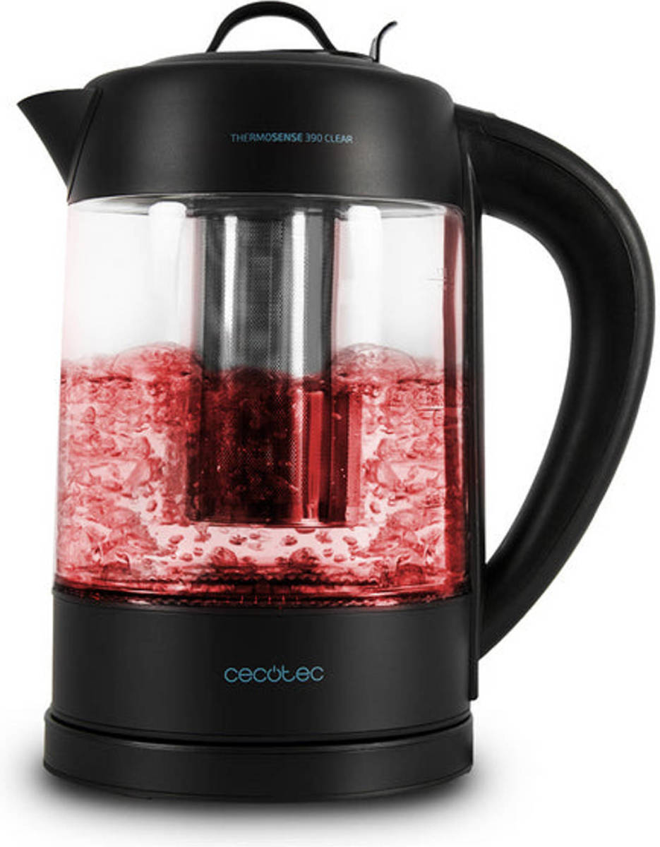 Water- en Theekoker Cecotec ThermoSense 390 Clear 2200W 1,7 L Zwart Roestvrij staal 2200 W 1850-2200 W 1,7 L