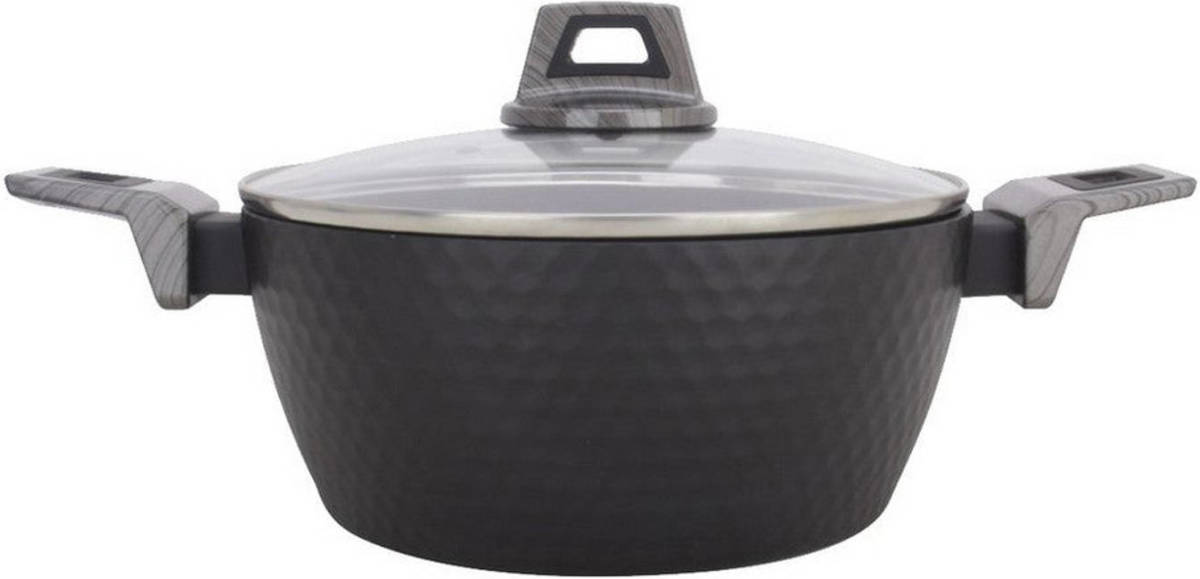 Kookpot met Deksel Amercook Zwart Aluminium (Ø 24 cm)