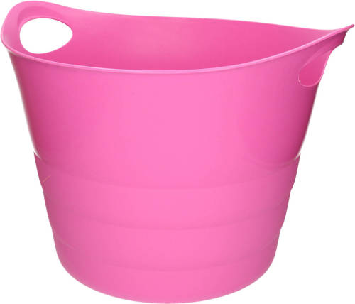 Excellent Houseware Flexibele emmer - roze - 43 liter - kunststof - 45 x 38 cm - Wasmanden