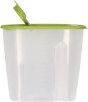 Excellent Houseware Voedselcontainer strooibus - groen - 1,5 liter - kunststof - 19,5 x 9,5 x 17 cm - Voorraadpot