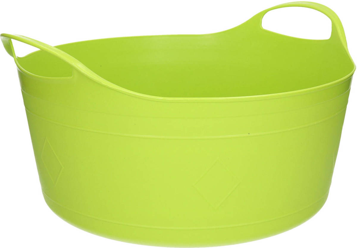 Excellent Houseware Flexibele emmer - groen - 15 liter - kunststof - 39 x 17 cm - Wasmanden