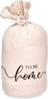 Giftdeco r Deurstopper - 1 kilo - beige - canvas - To be home - D13 x H26 cm - Deurstoppers