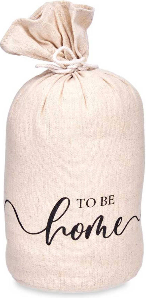 Giftdeco r Deurstopper - 1 kilo - beige - canvas - To be home - D13 x H26 cm - Deurstoppers