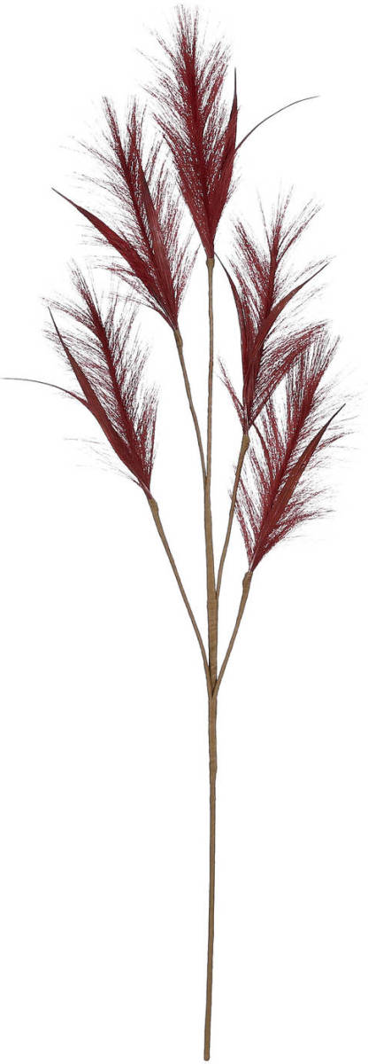 House of seasons A pluimgras losse steel/tak - bordeaux rood - 98 cm - decoratie kunst pluimen - Kunsttakken