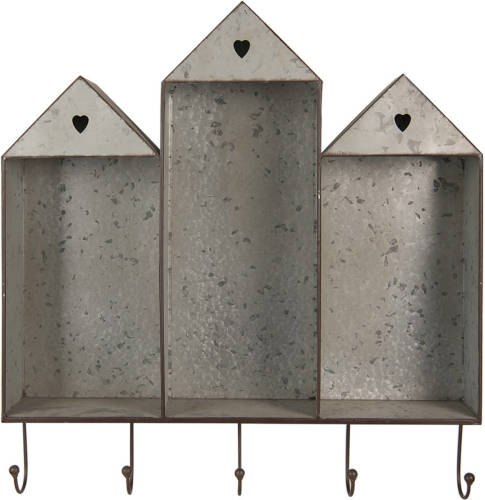 Clayre & Eef Wandrek 62x12x66 cm Grijs Bruin Metaal Grijs
