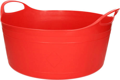 Excellent Houseware Flexibele emmer - rood - 15 liter - kunststof - 39 x 17 cm - Wasmanden