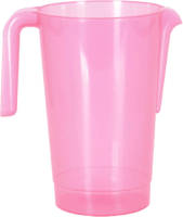 Excellent Houseware Schenkkan/waterkan - roze - 1500 ML - kunststof - 20 x 18 x 20,5 cm - Schenkkannen