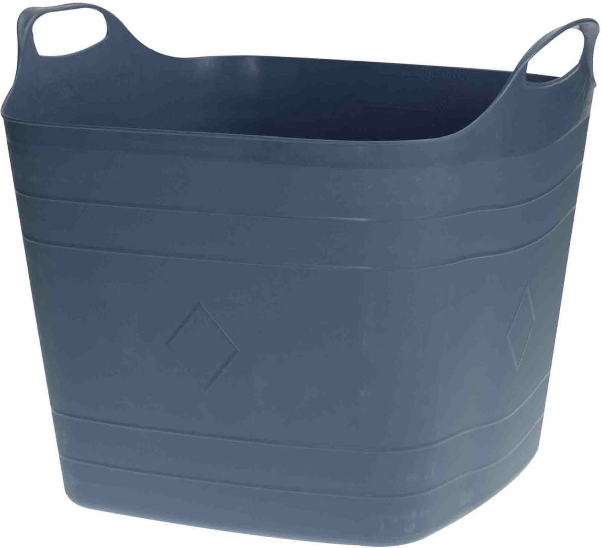 Excellent Houseware Flexibele emmer - blauw - 15 liter - kunststof - vierkant - 30 x 29 cm - Wasmanden
