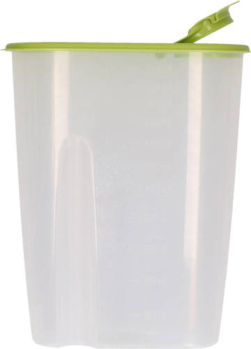Excellent Houseware Voedselcontainer strooibus - groen - 2,2 liter - kunststof - 20 x 9,5 x 23,5 cm - Voorraadpot