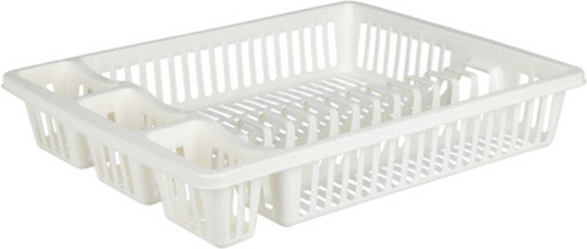 Excellent Houseware Afdruiprek - wit - 46 x 36,5 x 8 cm - Afwasrek - Afdruiprekken