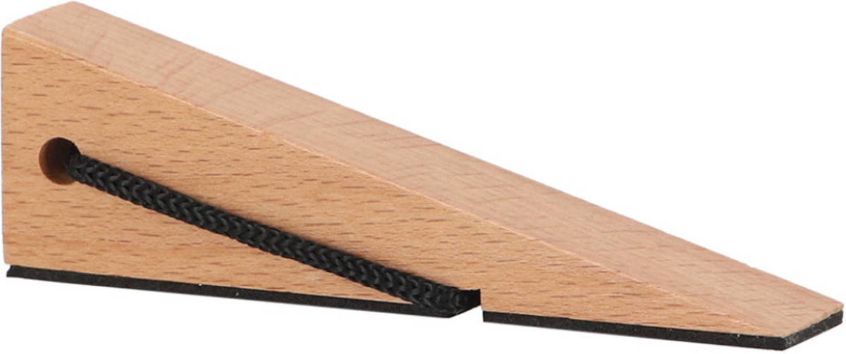 Esschert Design Esschert deurstopper/deurwig - beukenhout/rubber - anti-slip - beige - 12 x 3 x 4 cm - Deurstoppers