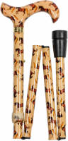 Classic Canes Opvouwbare Wandelstok - Whistlejacket - Stubbs - Aluminium - Derby Handvat - Lengte 82 - 92 cm