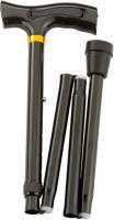 Gastrock Opvouwbare Wandelstok - Zwart - Met alarm - Met Licht - Aluminium - Derby handvat - Lengte 85 - 95 cm