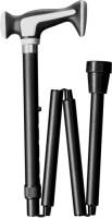 Gastrock Opvouwbare Wandelstok - Zwart - Met Clip - Super-Soft Escort Handvat - Aluminium - Lengte 85 - 95 cm