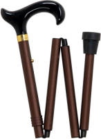 Gastrock Opvouwbare Wandelstok - Brons - Met Clip - Aluminium - Derby Handvat - Lengte 88 - 98 cm