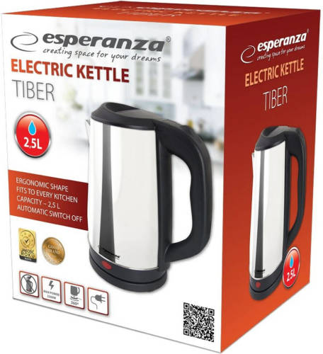 Waterkoker Esperanza EKK036X Roestvrij staal 2200 W 2,5 L