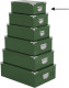 5five Opbergdoos/box - 2x - groen - L28 x B19.5 x H11 cm - Stevig karton - Greenbox - Opbergbox
