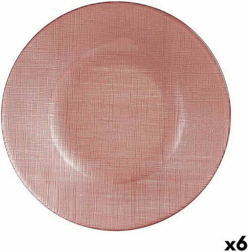 Vivalto Eetbord Roze Glas 21 x 2 x 21 cm (6 Stuks)