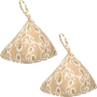 H&S Collection Deurstopper 1 kilo gewicht - 2x - beige/wit - Marokkaanse stijl - met verplaats lus - 20 cm - Deurstopper