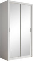 Meubella Kledingkast Blake - Wit - 120 cm - Met spiegel