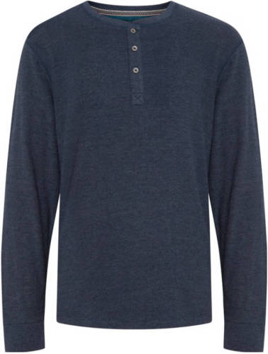 Blend gemêleerde longsleeve donkerblauw
