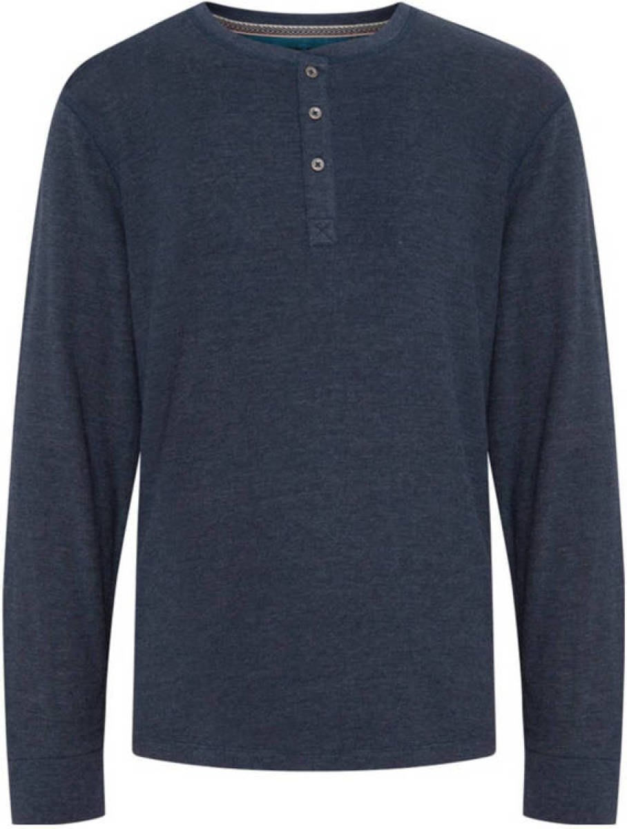 Blend gemêleerde longsleeve donkerblauw
