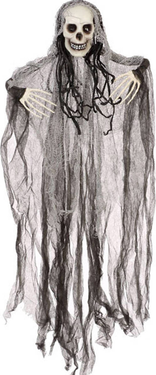 Atosa Halloween/horror thema hang decoratie spook/skelet - enge/griezelige pop - 91 cm - Feestdecoratievoorwerp