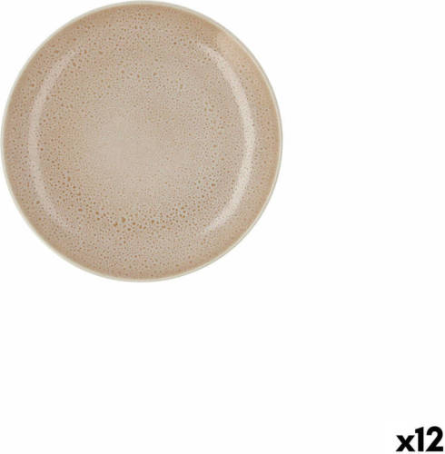 Eetbord Ariane Porous Beige Keramisch Ø 21 cm (12 Stuks)