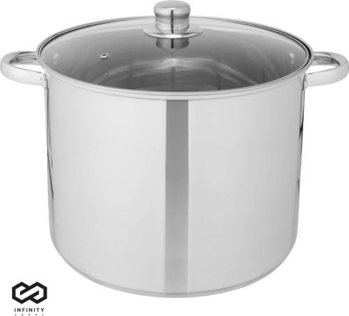 Infinity Goods Soeppan Stamppot - Glazen Deksel - 16,5L - 30 CM - Inductie Gas Keramisch - Vaatwasserbestendig - RVS