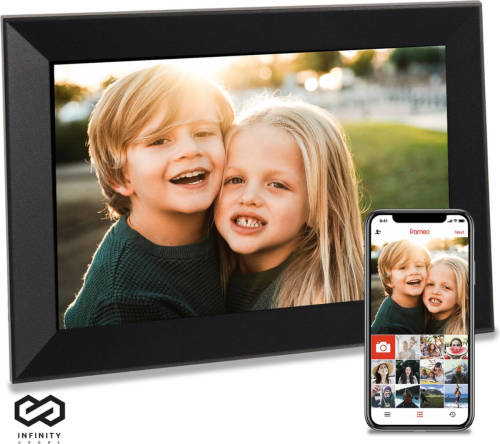 Infinity Goods Digitale Fotolijst Met WiFi En Frameo App - Digitale Fotokader - 10,1 Inch - HD IPS Scherm - Zwart